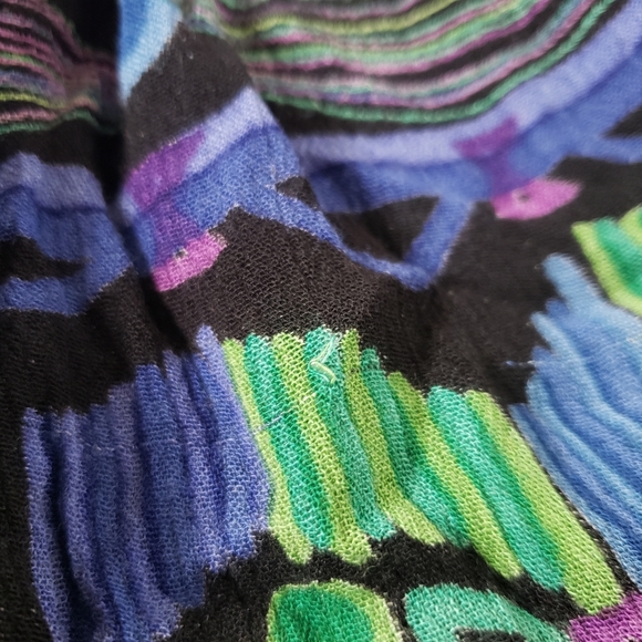 Vintage flowy bohemian jewel tone gypsy broomstick crinkle maxi skirt, OS - Picture 10 of 12
